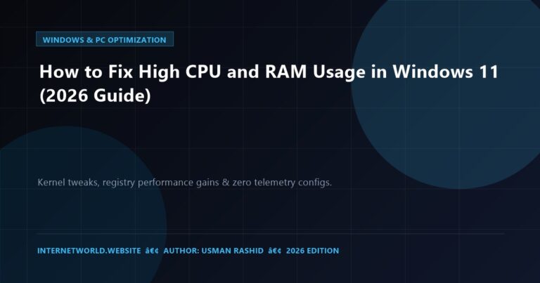How to Fix High CPU and RAM Usage in Windows 11 (2026 Guide)