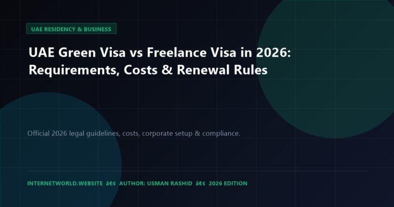 UAE Green Visa vs Freelance Visa in 2026: Requirements, Costs & Renewal Rules
